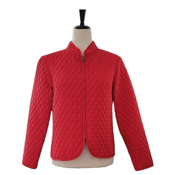 Briggs New York Red Quilted  Zip Lightweight Barn Jacket Size PM - Picture 1 of 8